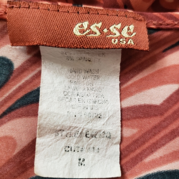 Es.se Women's Multicolor Abstract Flare Sleeved Top, Size M - Picture 9 of 9